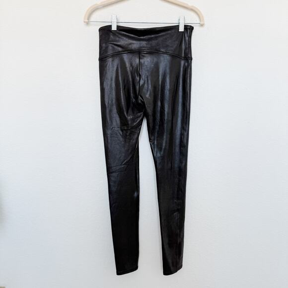 Spanx High‎ Waist Faux Leather Tummy Control Leggings Black Size Medium - Picture 6 of 7